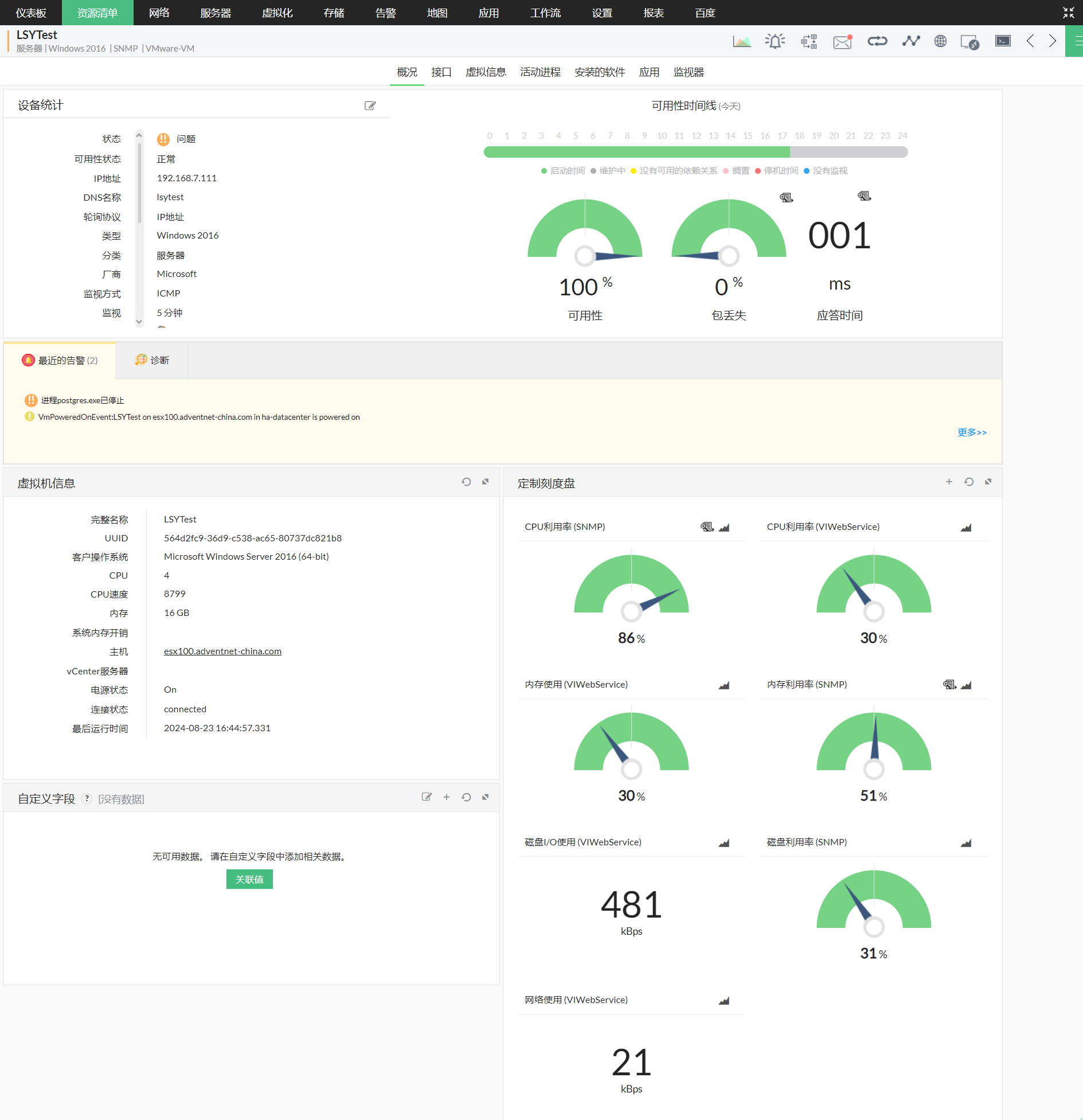 CPU Memory Disk Performance Monitor — ManageEngine OpManager