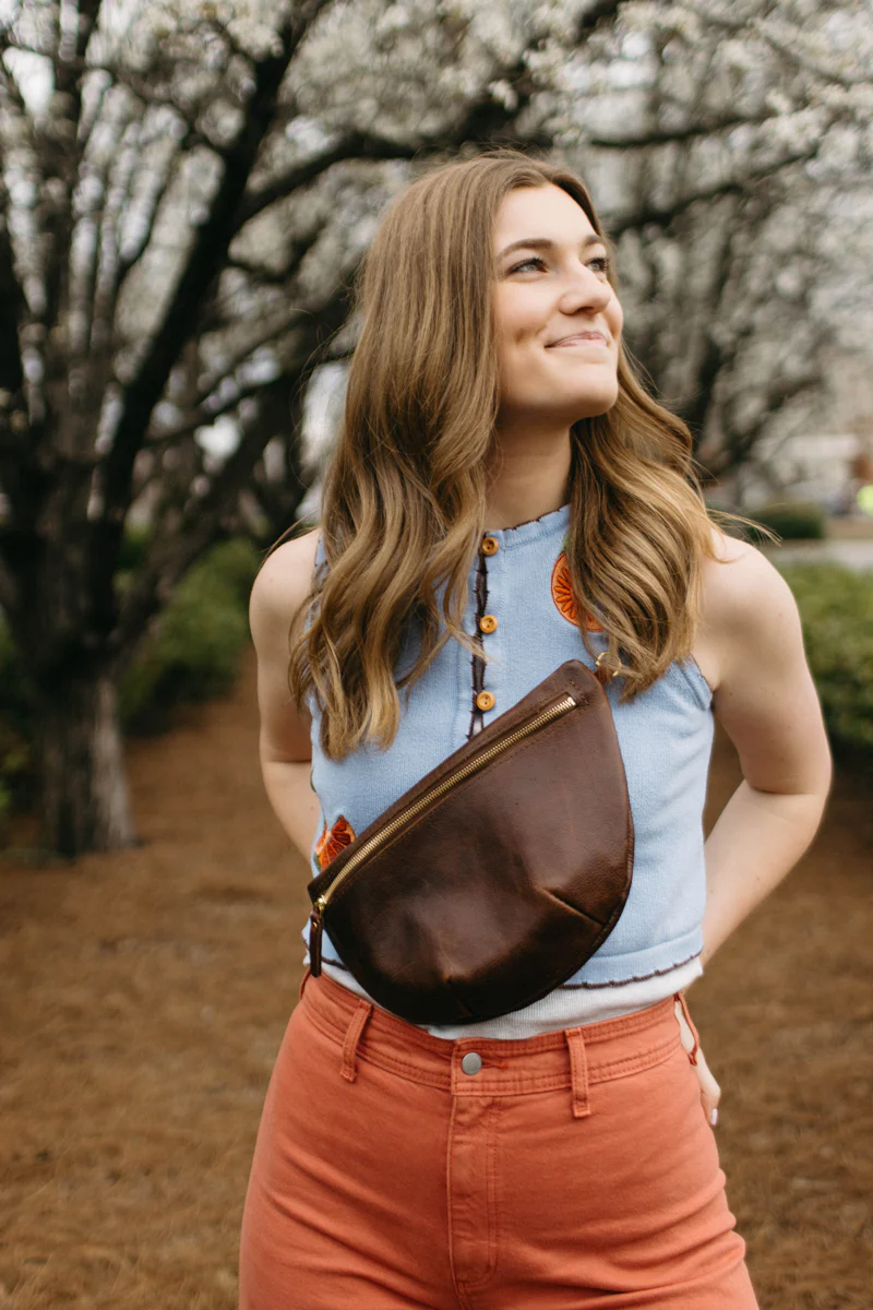 Mocha Leather Fanny Pack