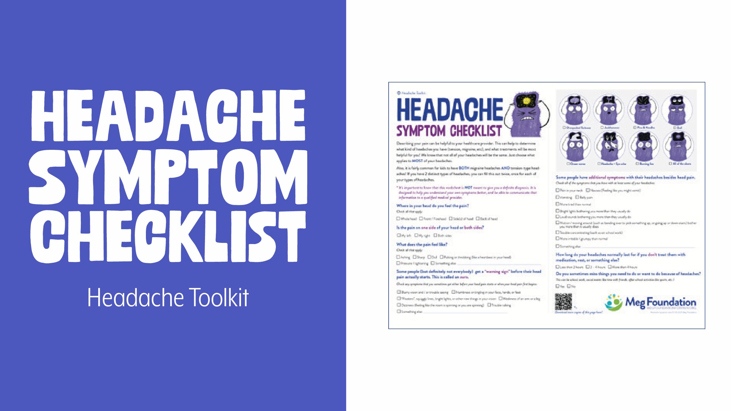 Headache symptom checklist infographic
