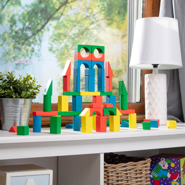 Melissa & Doug Wooden Building Blocks Set 100 Pieces