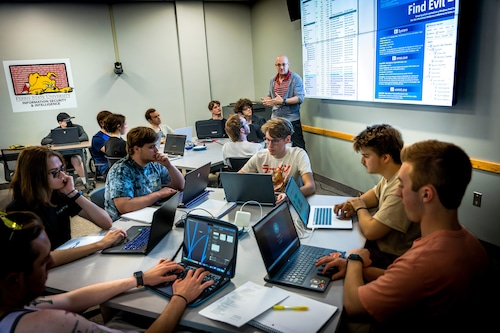 University students using AI technology for learning