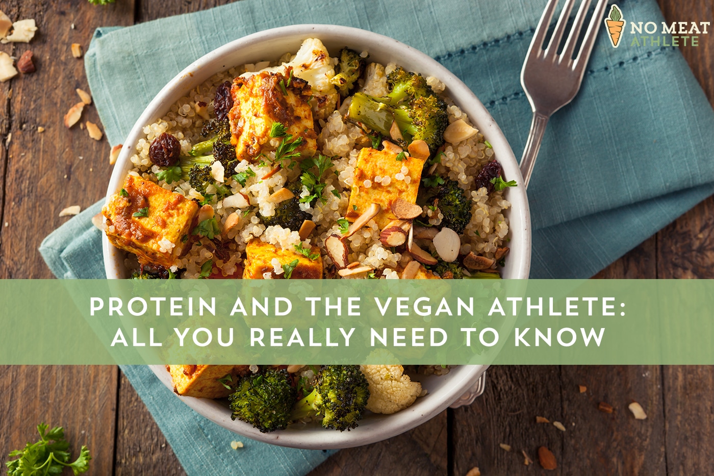 Vegan protein bowl with tofu and quinoa