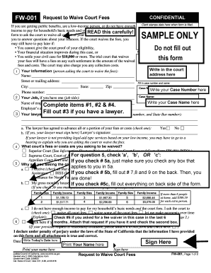 California Request to Waive Court Fees - Blank Fillable Template | Fill  Out, Print & Download PDF | pdfFiller