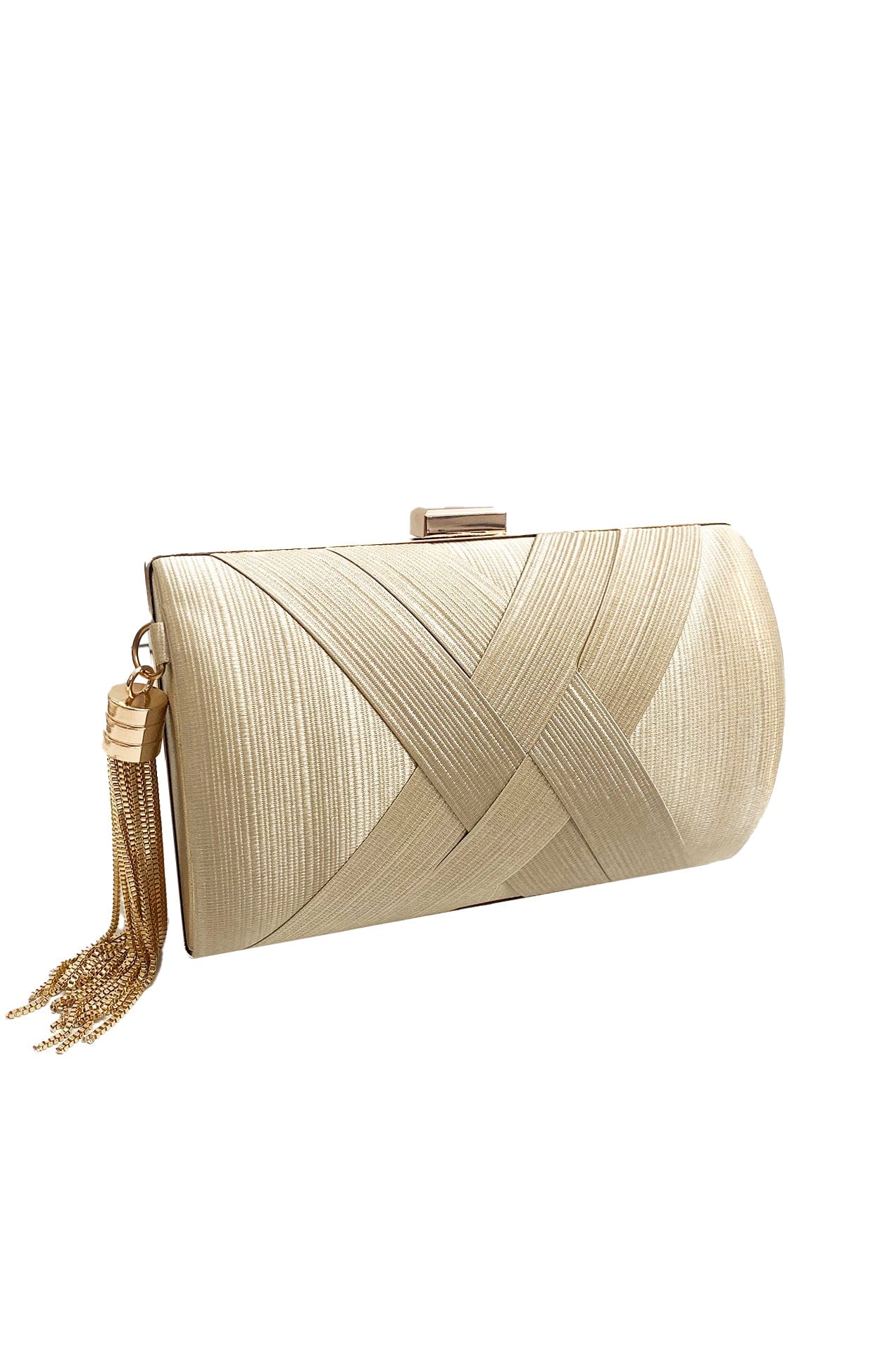 Gold Evening Clutch with Tassel