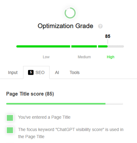 Russian SEO tool interface