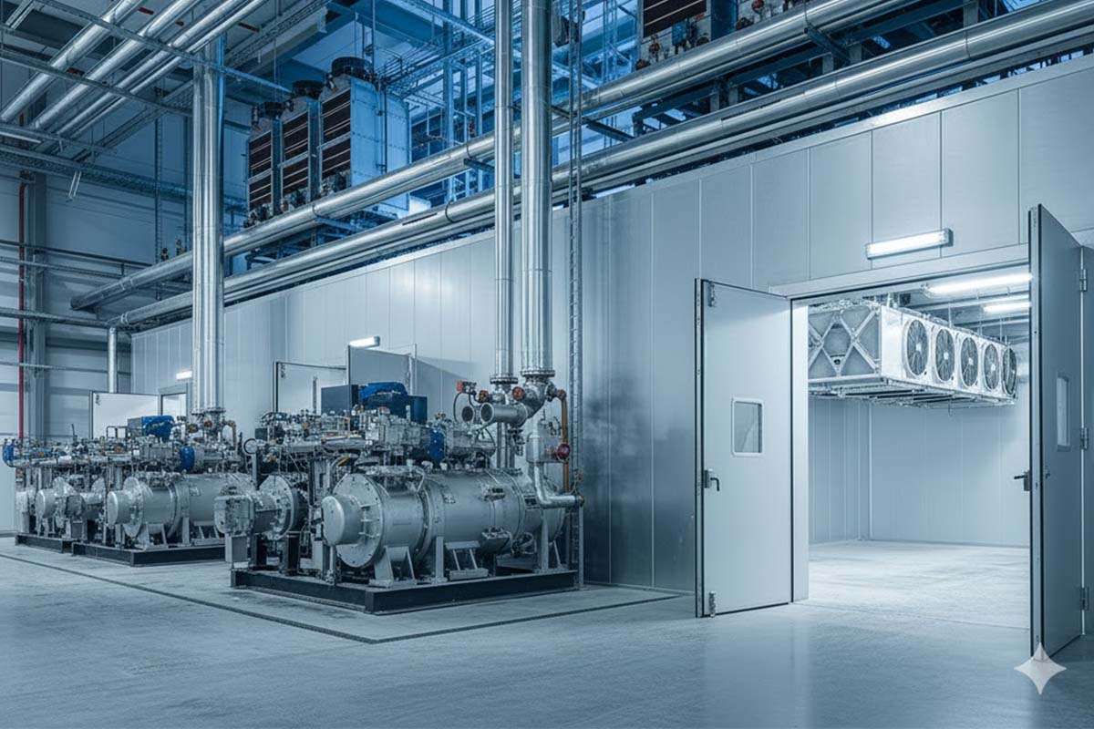 Installation de r&eacute;frig&eacute;ration industrielle moderne