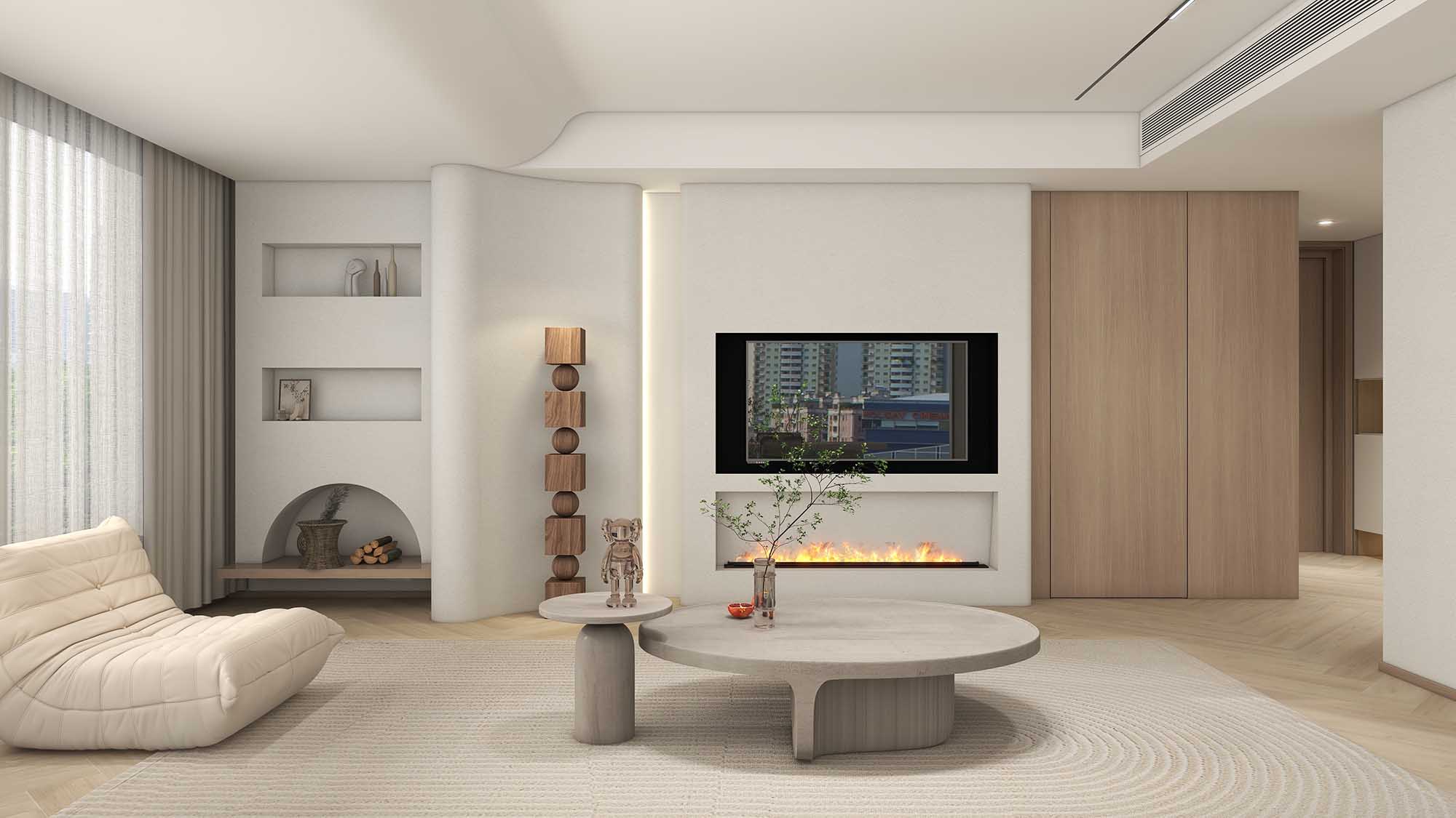 奶油原木风格室内设计