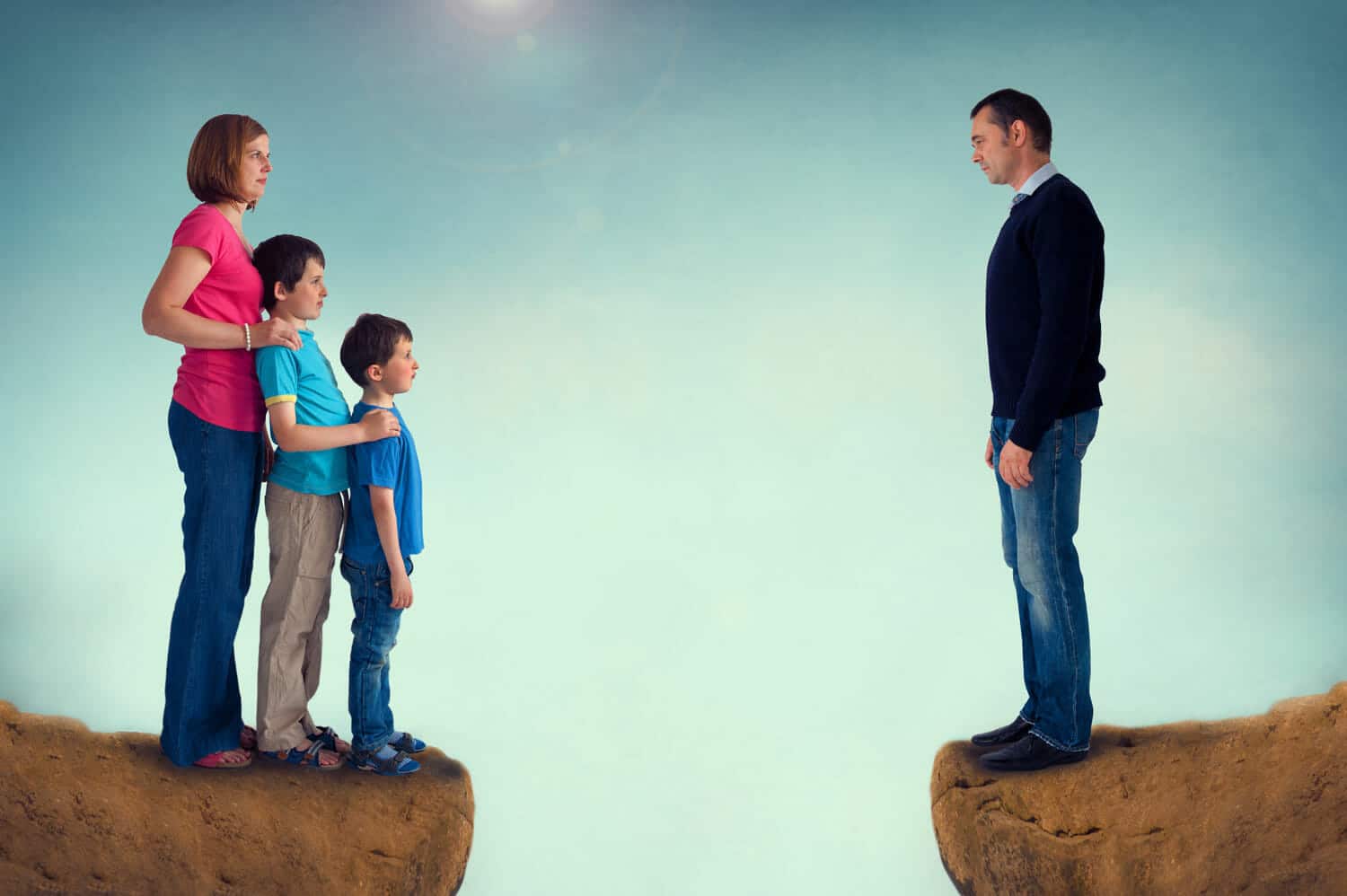 Family separated by divorce