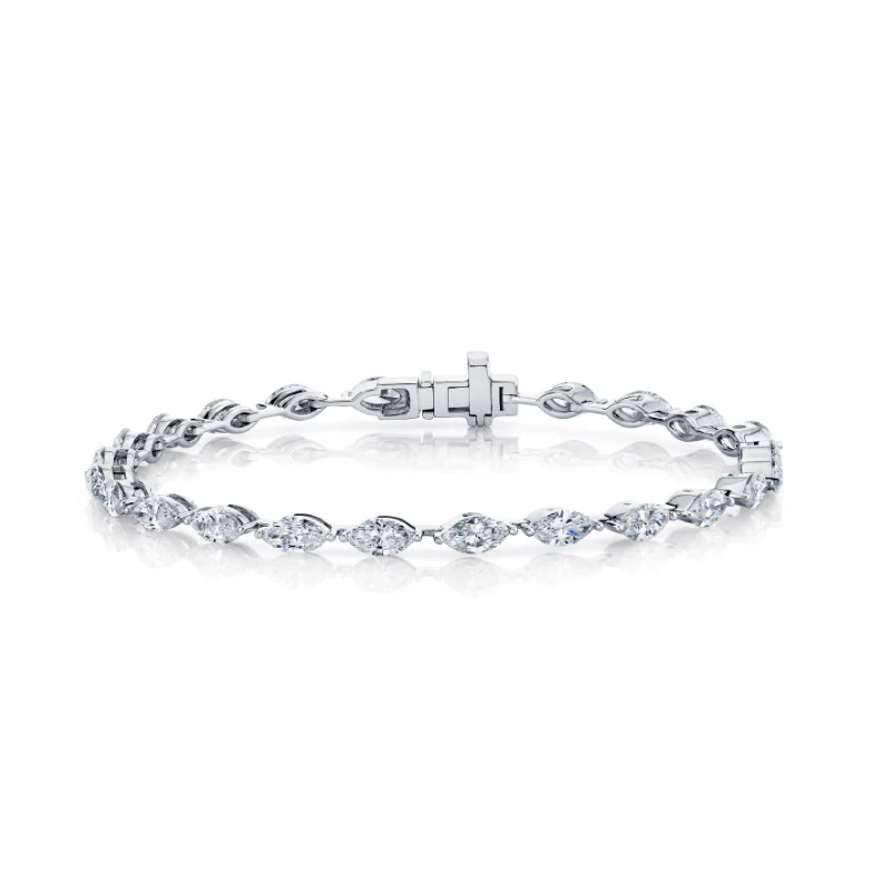 8 Carat Oval Diamond Tennis Bracelet White Gold