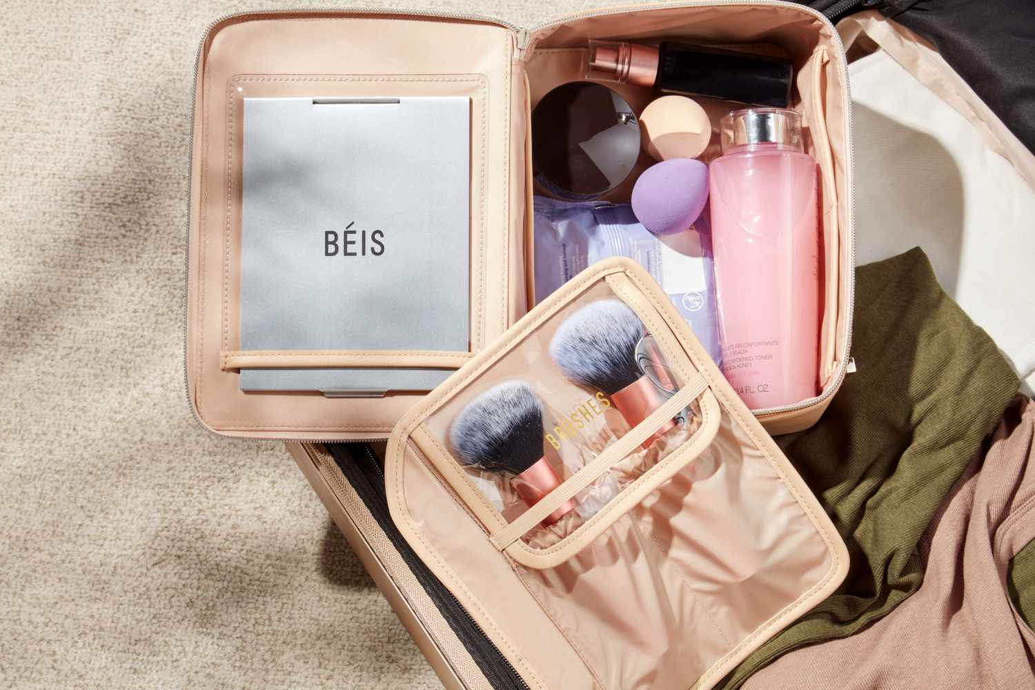 BEIS The Cosmetic Case Travel Makeup Bag Organizer