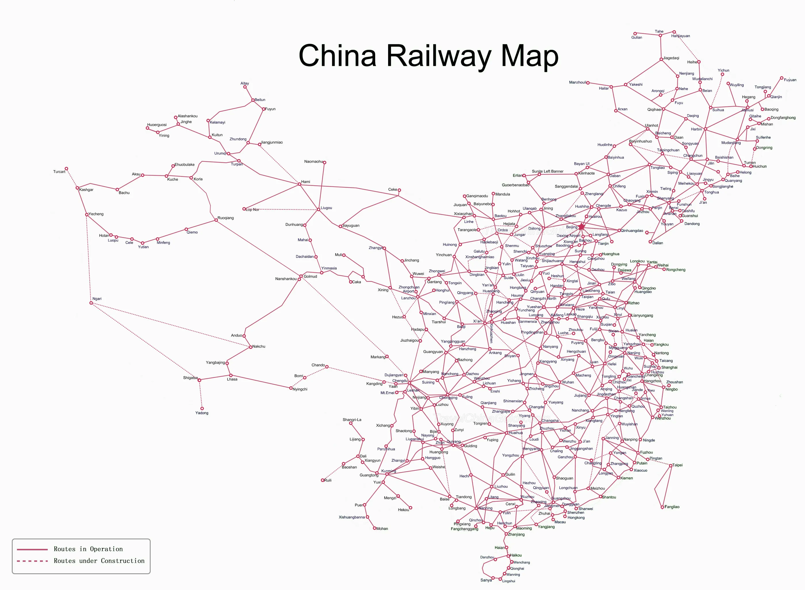 China Railway Network Map