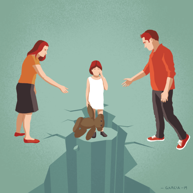 Child between separated parents
