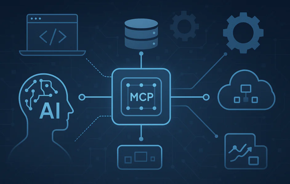 AI modellerinin harici veri kaynaklarına bağlanmasını gösteren diyagram