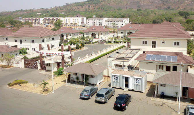 Nigerian residential estate aerial