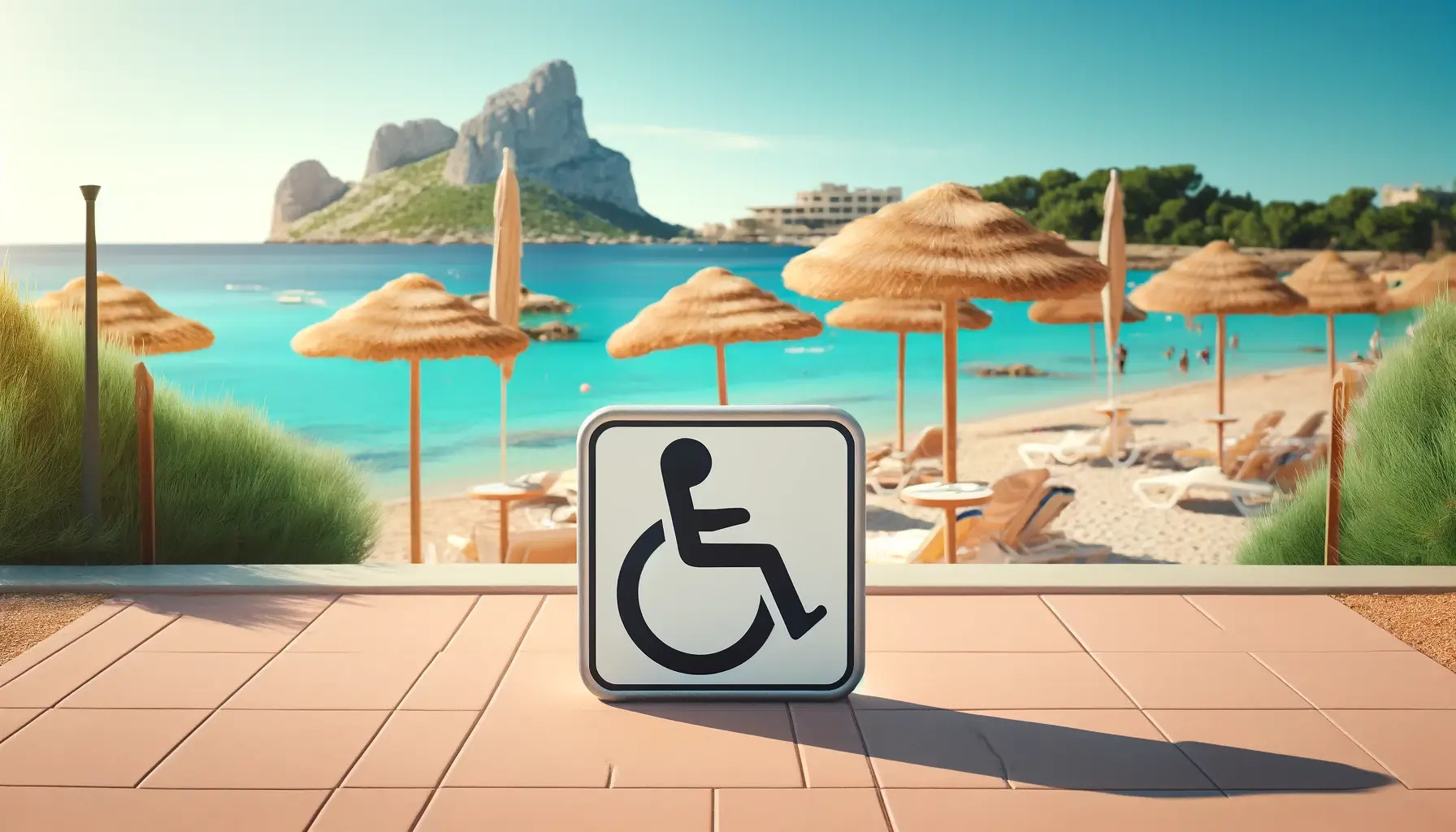 Spiaggia accessibile per disabili con passerelle e carrozzine anfibie