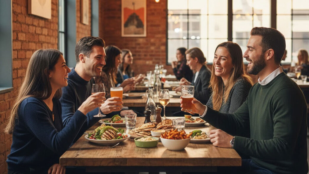 Customers Dining with QR Menu