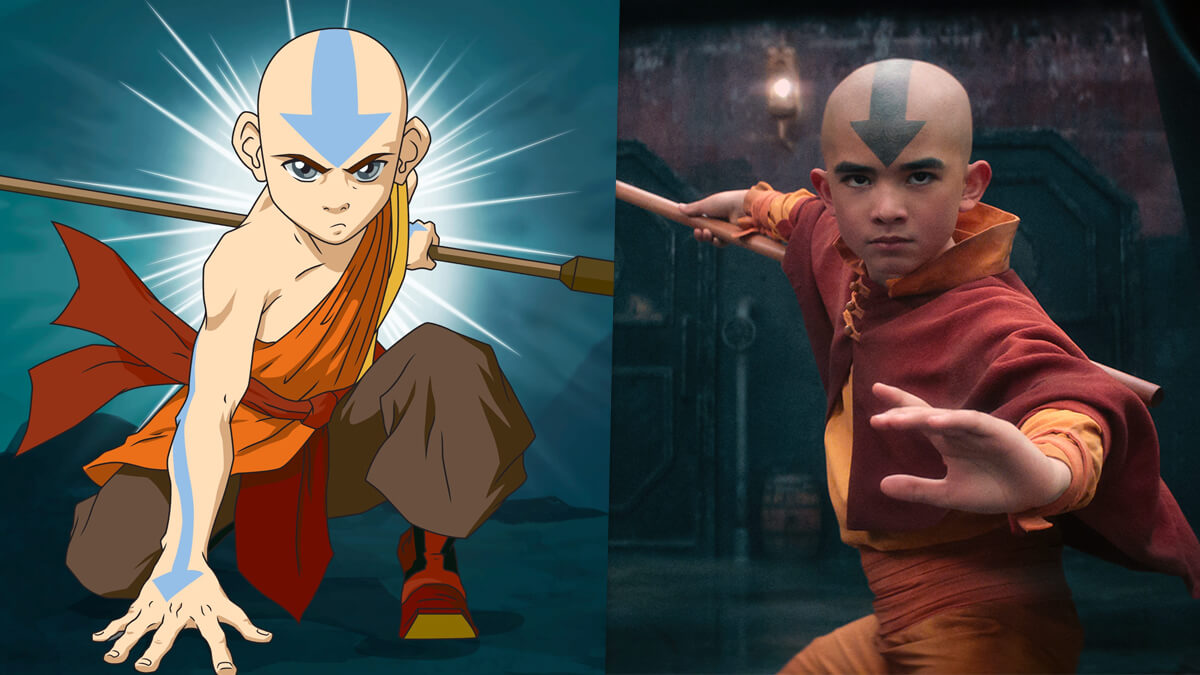 Aang character comparison animated vs live action
