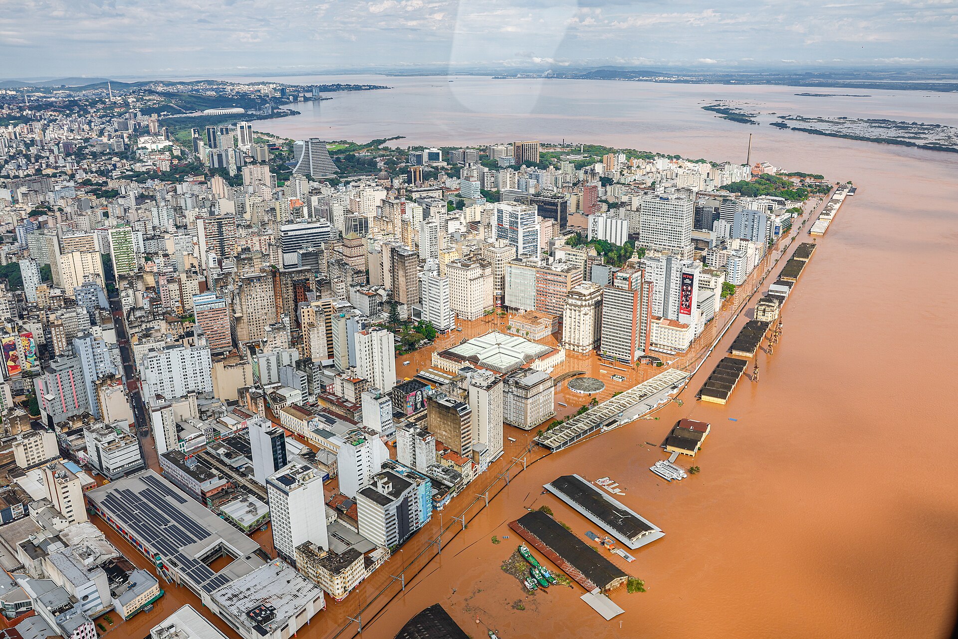 Enchentes históricas no centro de Porto Alegre, Rio Grande do Sul, em 2024