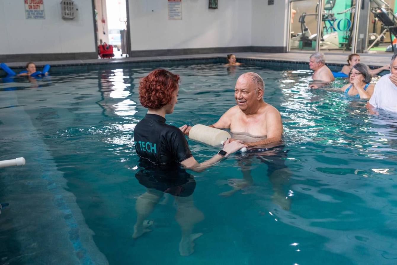 Senior enjoying gentle water therapy for arthritis relief