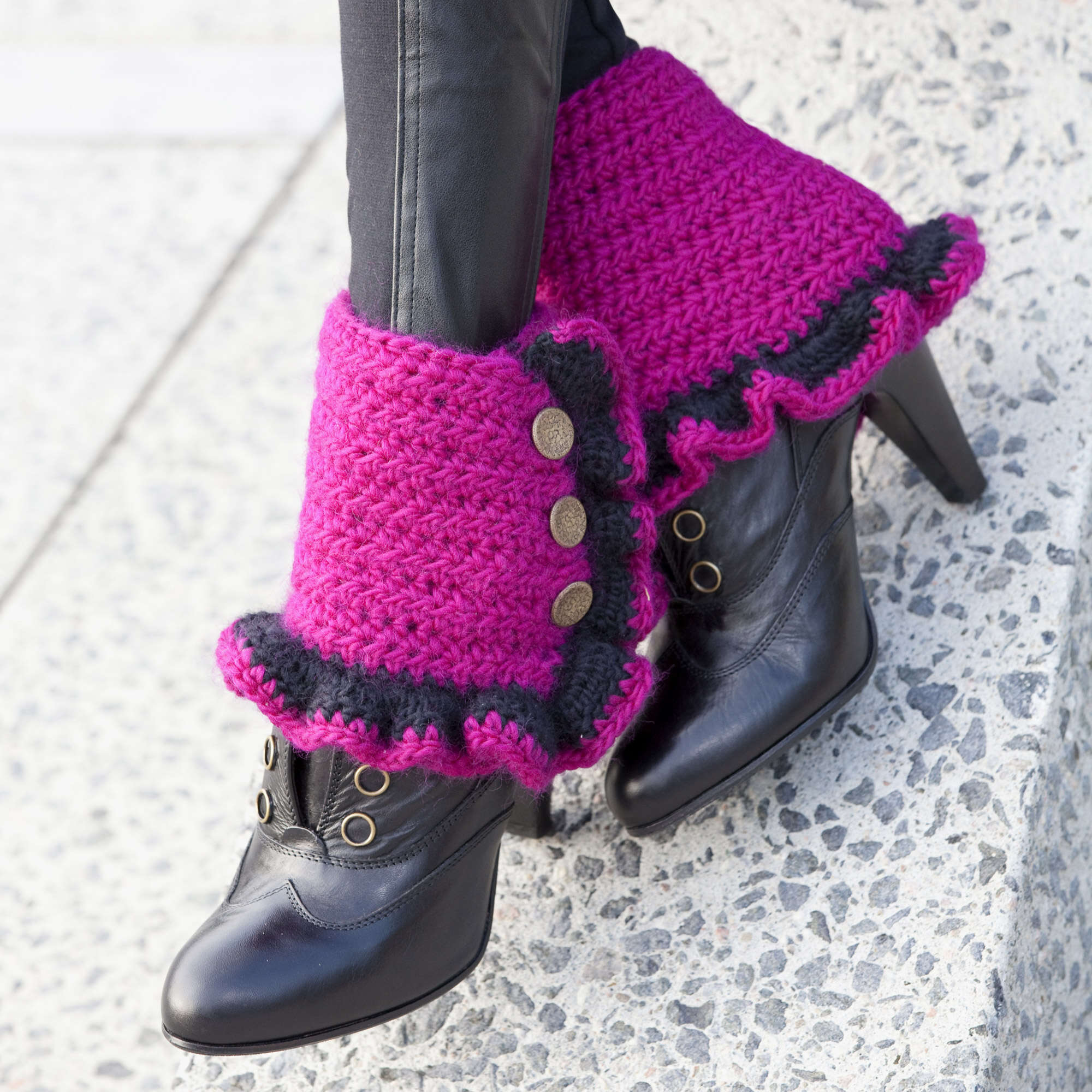 Free Easy Red Heart Funky Spats Crochet Pattern | Yarnspirations