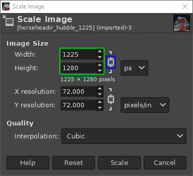 Scale Image 对话框