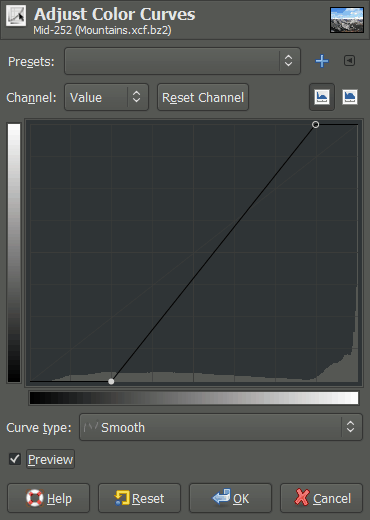 Midtone curves